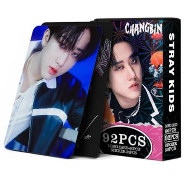 Imagem de KPOPBP Stray Kids Photocards 60 PCS SKZ Rock Star Álbum Cartões de Fotos com 32 PCS Adesivos Kpop Gift Lomo Cards Merch para Meninos e Meninas SKZ (CHANGBIN)