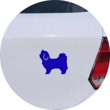 Imagem de Adesivo de Carro Cachorro Raça Maltês - Cor Azul - Melhor Adesivo, Azu