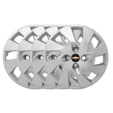 Imagem de Kit Jogo 4 Calota Onix Prisma 2013-2016 Aro 14 Prata - GFM