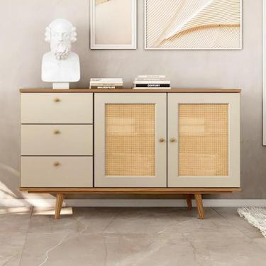 Imagem de Balcão Buffet p/ Sala 135cm c/ 2 Portas e 3 Gavetas 100% MDF - Casa La