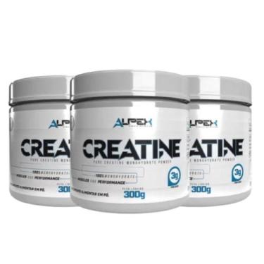 Imagem de Kit 3x Creatina Monohidratada 300g Pura Alpex Nutrition, kit3creaalpex
