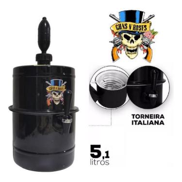 Imagem de Chopeira Gelo Cooler Portátil Cervejeira Guns N Roses Preta - BEER CHO