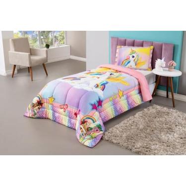 Imagem de Kit Edredom Plush Fofinho Infantil Dupla Face Dream 2 Peças Solteiro -