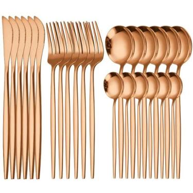 Imagem de Faqueiro Talheres Jogo De Jantar 24 Peças Jogo De Jantar Itens Mesa Po