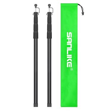 Imagem de SANLIKE Postes de barraca para lona, 2 postes de lona de 248 cm, substituição de postes de tenda, mastro telescópico, postes de cobertura, postes de acampamento para barracas de teto, barraca de