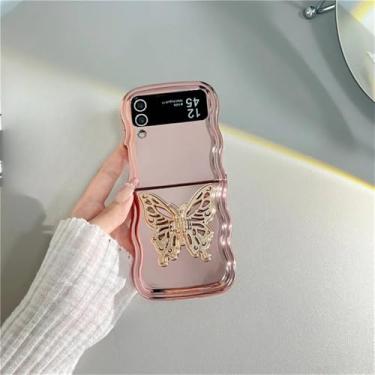 Imagem de Capa galvanizada com suporte de telefone borboleta para Samsung Galaxy Z Flip 6 5 4 3 Capa traseira protetora para ZFlip4 ZFlip5 ZFlip6 Case, Case1, para Z Flip 4