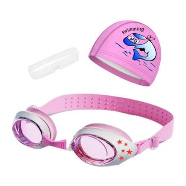 Imagem de Kit Natação Infantil com Óculos Estojo e Touca Coleção Estrelas - Hero