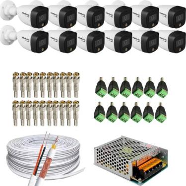 Imagem de Kit 12 Câmeras de segurança Intelbras Full color 1220b+1 Fonte 15amp 1