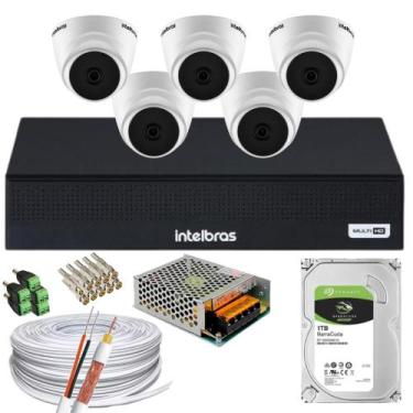 Imagem de Kit 5 Câmeras 1220d mic Intelbras Dvr 8 Canais 1tb Audio Microfone
