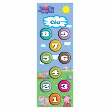 Imagem de Tapete Amarelinha Lona Infantil Educativo Escolar Criança - Plimshop, 