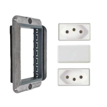 Imagem de Kit Tampa Condulete + Tomadas 10A +  20A + Cego Tramontina