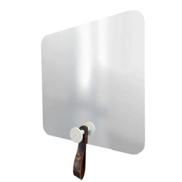 Imagem de Espelho Funcional Hook Branco Alça Rajada 50x50 Cm Quadrado - e2g Desi