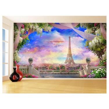 Imagem de Papel De Parede Cidade Paris Torre Eiffel Sol 3,5M Ncd318 - Você Decor