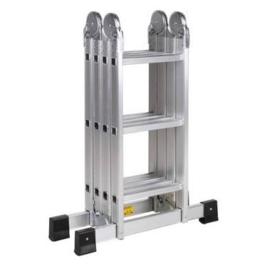Imagem de Escada Articulada de Alumínio 12 Degraus 3,50 Metros de Altura Multifuncional 4x3