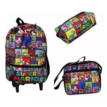 Imagem de Kit Mochila de rodinha mario,divertidamente escolar Grande - pietrix, 