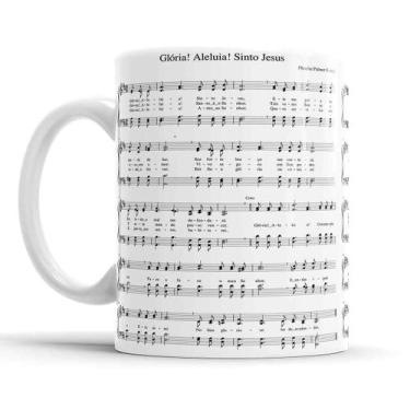 Imagem de Caneca Música Hino 248 CCB - Glória! Aleluia! Sinto Jesus - Elicomics