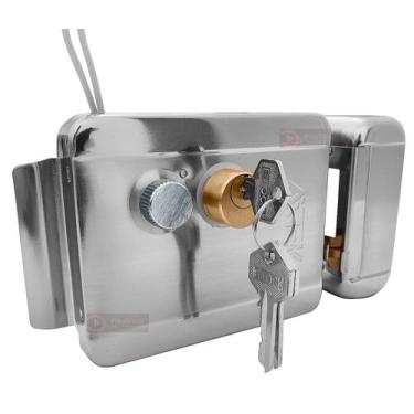 Imagem de Fechadura Elétrica Cilindro Ajustável 12V Abertura Dentro Ou Fora Anti