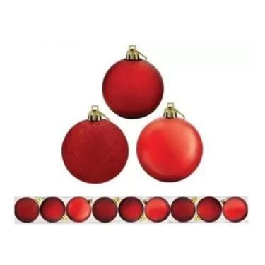 Imagem de Kit Bola Mista 6Cm Decoração Árvore Natal 9Un Magizi