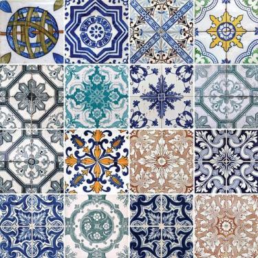Imagem de Adesivo de Azulejo - Ladrilho Hidráulico - 10cm x 10cm - 16un - 320Azp