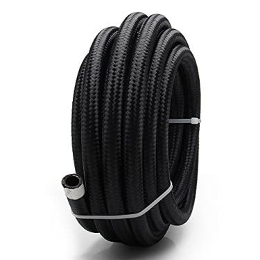 Imagem de YIUIY 8AN 1/2" 20FT mangueira mangueira de combustível de nylon trançado mangueira de óleo de transmissão de gás de óleo linha de refrigeração mangueira de arrefecimento linha de combustível bomba de gás, gás de corrida, vácuo, fluido hidráulico, tubo de mangueira diesel preto