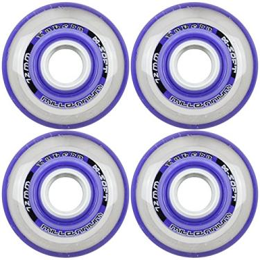 Imagem de Rodas de Skate Inline Labeda Millenium, pacote com 4, Clear-Purple, 72mm