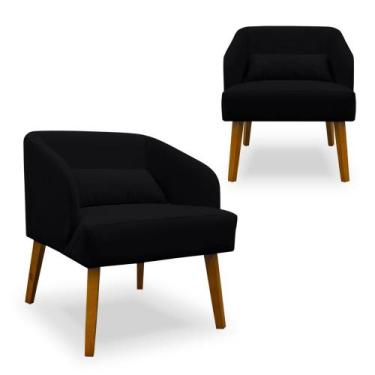 Imagem de Kit 2 Poltronas Decorativas para Sala de Estar Lara Suede - Porto Deco