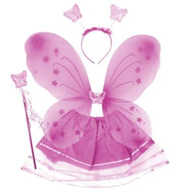 Imagem de Kit Asa de Borboleta Infantil Saia Tule Varinha e Tiara - Extra Festas