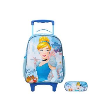 Imagem de Kit Escolar Mochila De Rodinha + Estojo Cinderela Original  - Xeryus