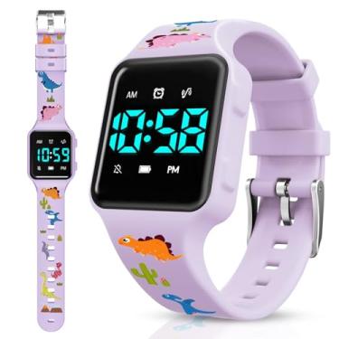 Imagem de Relógio de treinamento penico para crianças com contagem regressiva, alarmes, música ou alertas de vibração – à prova d'água para meninos e meninas de 2 a 9 anos, 2 - Roxo-claro-KL1, Digital