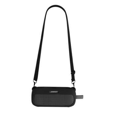 Imagem de Capa de silicone para Bose SoundLink Flex e Bose SoundLink Flex 2ª geração, capa de alto-falante para montanhismo, caminhadas, viagens, transporte compatível com alto-falante Bluetooth Bose (preto)
