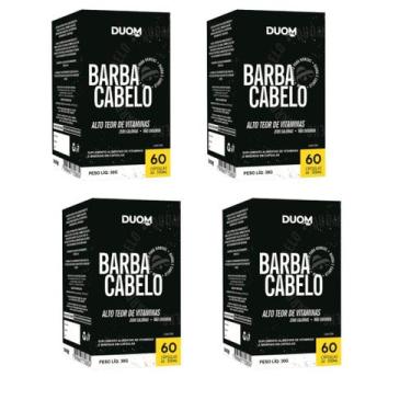 Imagem de Kit 4un Suplemento Alimentar Barba e Cabelo 60Cps - Duom - Duom 