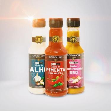 Imagem de Kit de 3 Molhos, Alho, Pimenta, e Chimichurri de 200ml - Lider Vendas