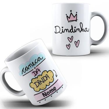 Imagem de Caneca Xícara Da Dinda Madrinha Personalizada Com Nome Batizado Tia Po