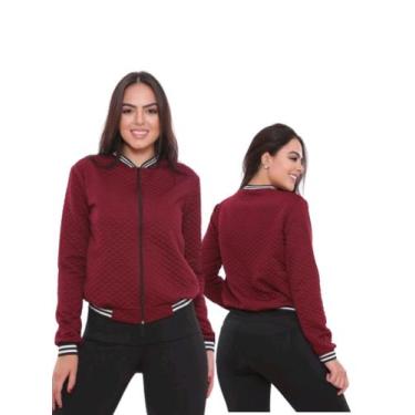 Imagem de Jaqueta Bomber Metalasse jaquetinha blusa casaquinho - M&K Shop, Bordô