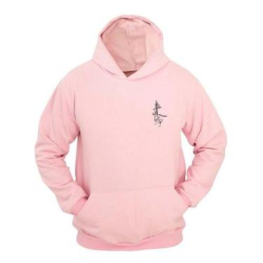 Imagem de Moletom Masculino Com Capuz Canguru Estampa Samurai - Ragor, Rosa, GG