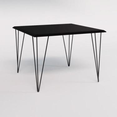 Imagem de Mesa Eames Clips de Ferro Preto Tampo Quadrado Preto 90x90 - Up Home, 