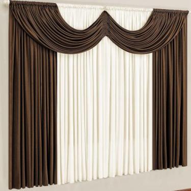 Imagem de Cortina sala ou quarto malha gel marrom com palha 2 metros - NOSSO LAR