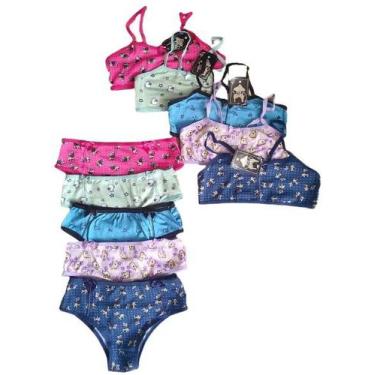 Imagem de Kit com 2 conjuntos lingerie menina em Suede,toque macio,poliamida com
