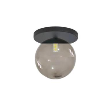 Imagem de Plafon Moderno Preto Globo de Vidro Sala Corredor Lavabo - Arevo Ilumi
