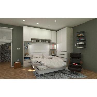 Imagem de Guarda Roupa Canto Casal Crema Com Branco Prime Crema - OUTRAS MARCAS