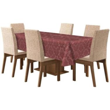 Imagem de Toalha De Mesa Tecido Jacquard 8 Lugares - Vinho - Campari