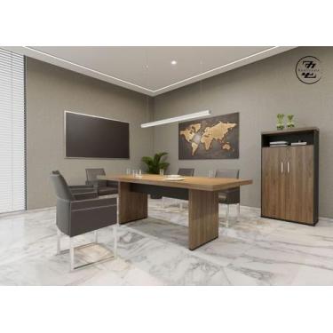Imagem de Conjunto Escritório: Mesa Reunião 6104 + Armário 6112 - Artany