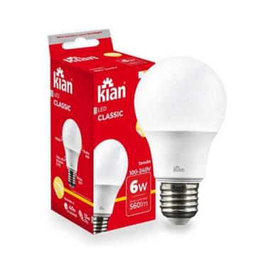 Imagem de Lampada de Led Bulbo 6w Bivolt E27 para Casa Econômica - Kian