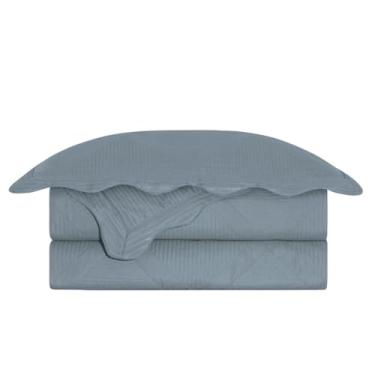Imagem de Camesa Colcha Kit Cobre Leito Solteiro 240x160cm com Porta Travesseiro Egeu - Cinza