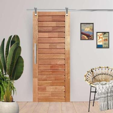 Imagem de Porta de Correr Completa Comercial em Madeira Maciça Cedro Arana - Cas