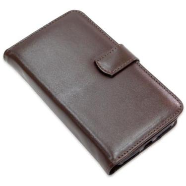 Imagem de Capa carteira couro 8 cartoes marrom para samsung a34 5g a346 - CELLWA