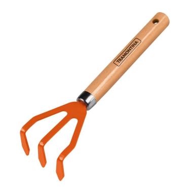 Imagem de Ancinho Met. com 3 Dentes e Cabo de Mad. para Jardinagem - Tramontina 77909001