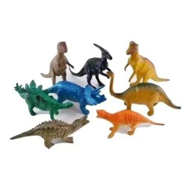 Imagem de Dinossauro De Borracha Miniatura Brinquedo com 8 dinossauro. - fun gam