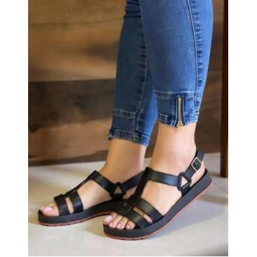 Imagem de Sandalia Feminina  Confort Papete Slide Sa811 - Connect Space, Preto, 