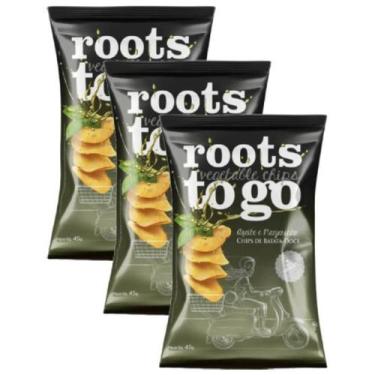 Imagem de Chips de Batata-Doce Azeite e Manjericão Roots to Go contendo 3 pacote